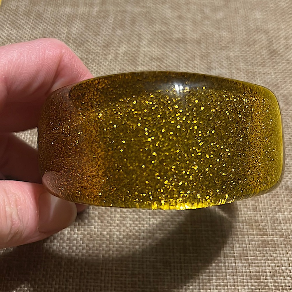 Pinup Glitter Bangle Gold Vintage New Old Stock